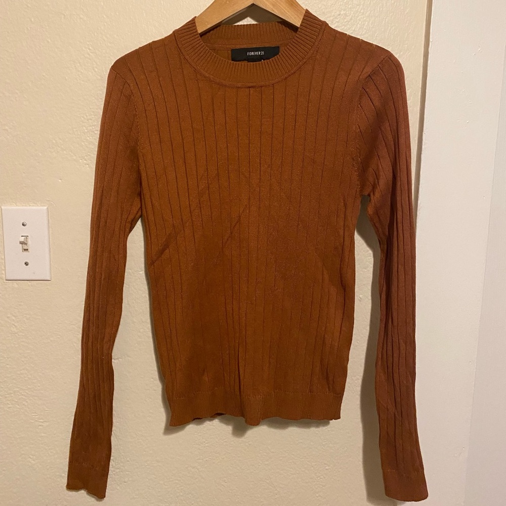 Forever21 Burnt Orange Ribbed Sweater